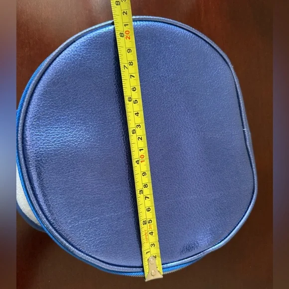 NWT Neiman Marcus blue metallic cosmetic bag - Picture 5 of 6